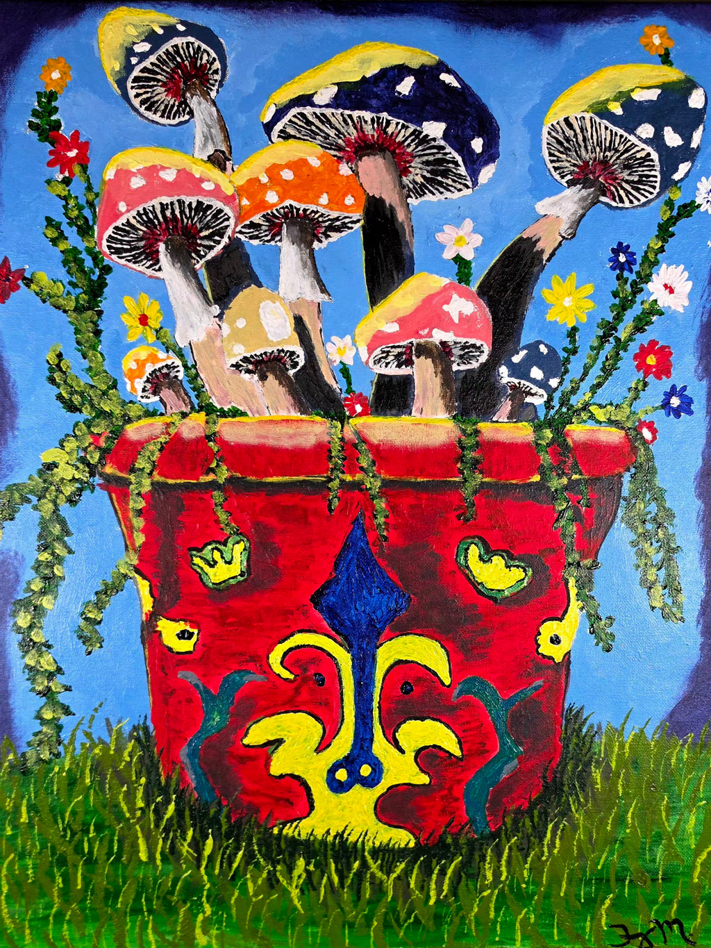 The Mushroom Pot 16x20 Acrylic on Canvas
