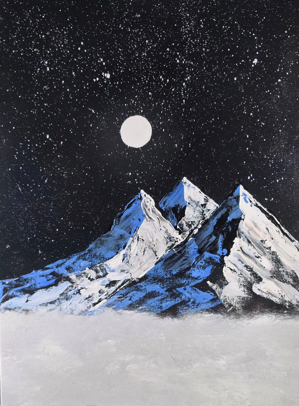 Midnight Mountain 16x20 Acrylic on Canvas