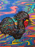Party Rooster 12x16 Acrylic on Canvas board