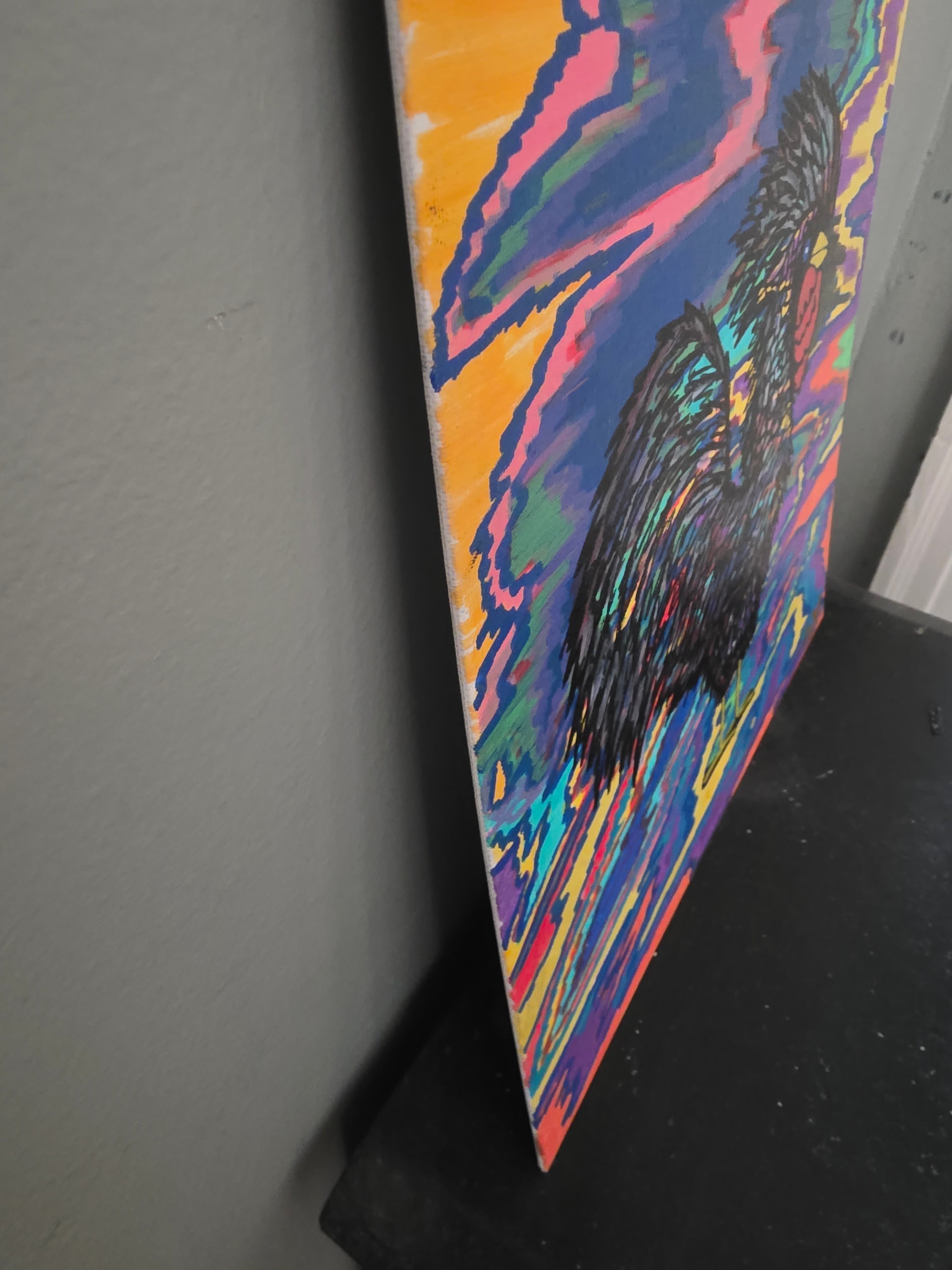 Party Rooster 12x16 Acrylic on Canvas board