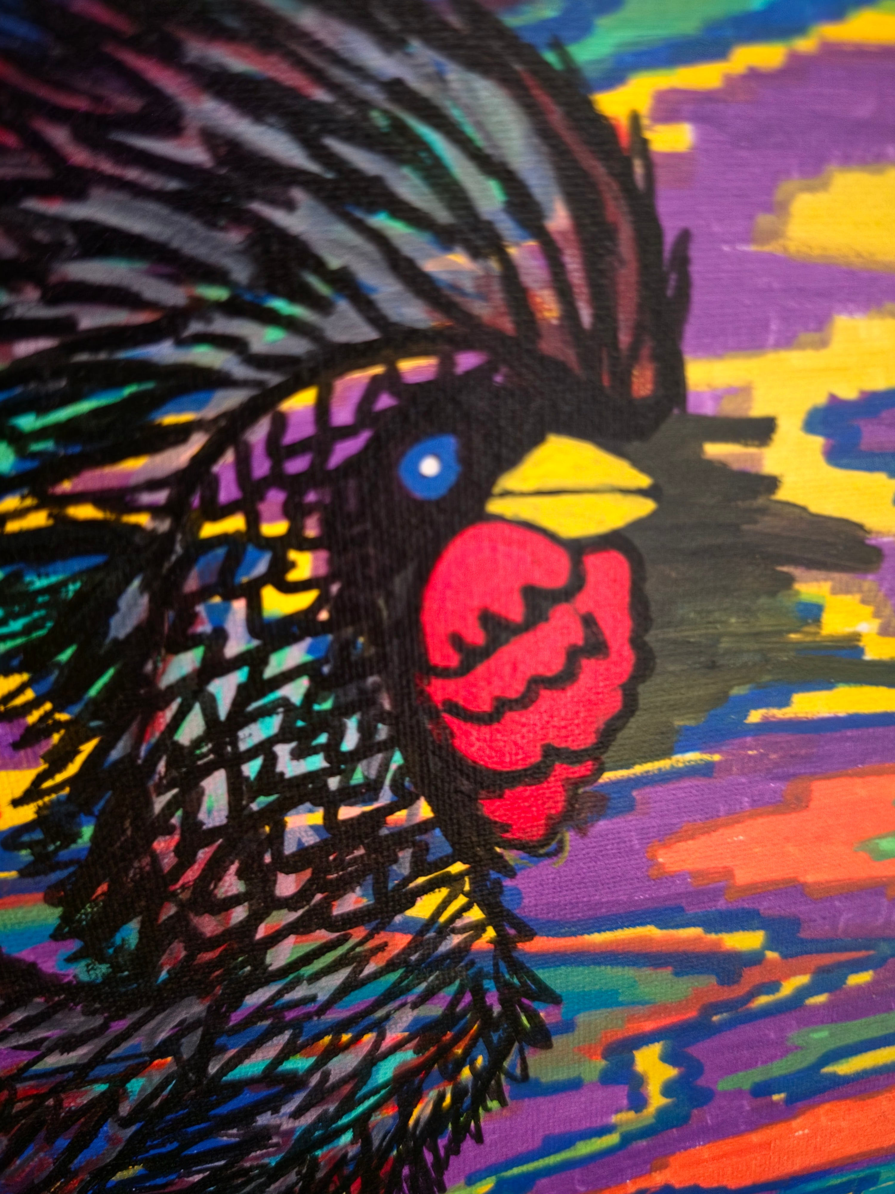 Party Rooster 12x16 Acrylic on Canvas board