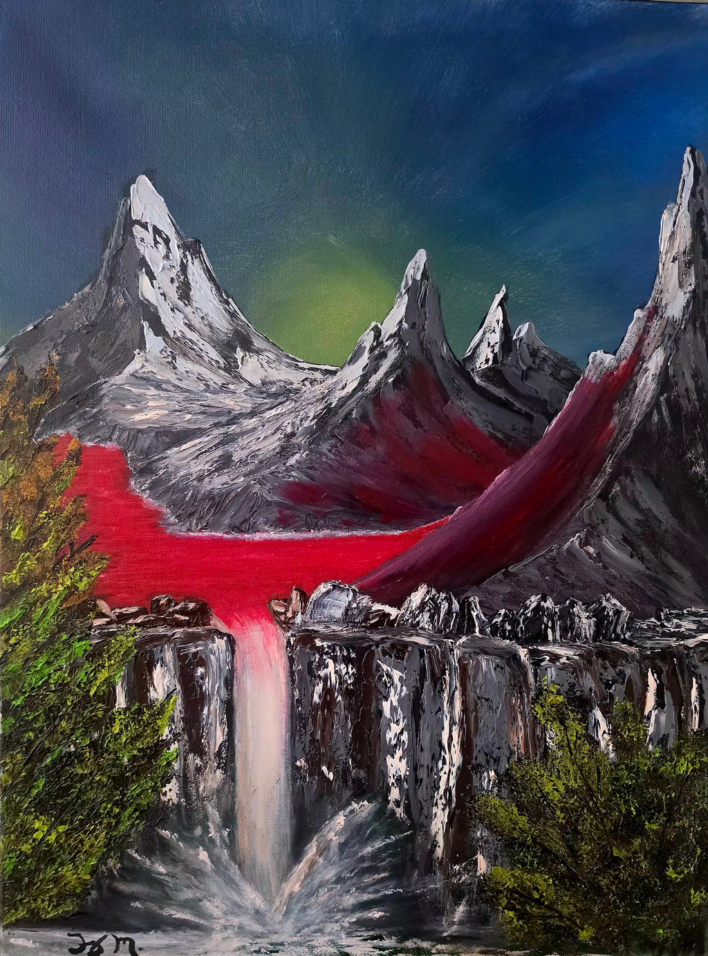Wine's Edge 18x24 Oil on canvas. Avaiable to ship after December 18th ,2026. needs time to cure.