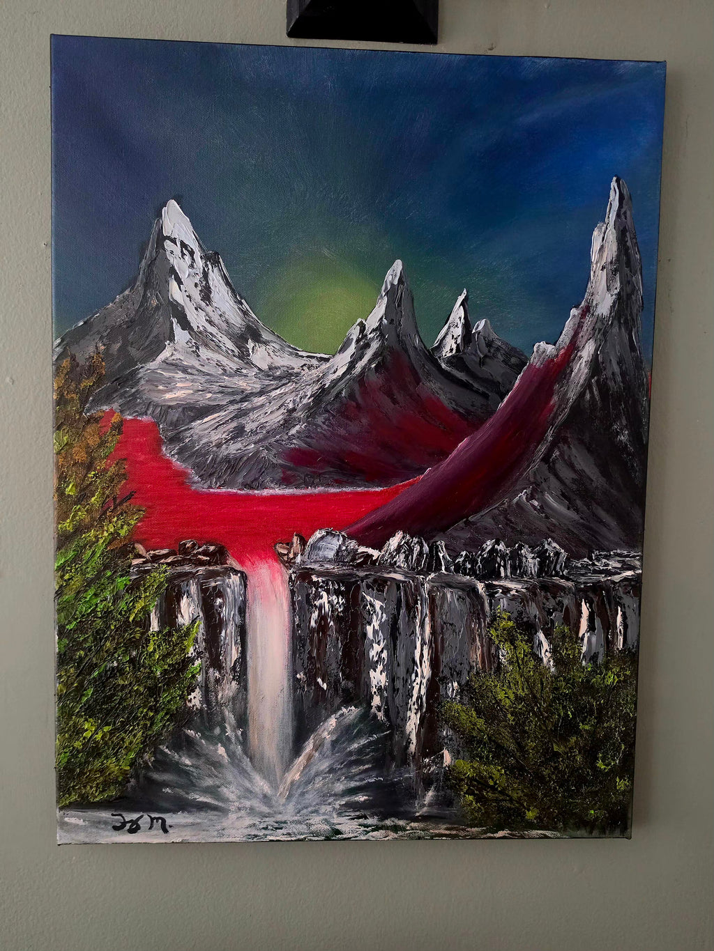 Wine's Edge 18x24 Oil on canvas. Avaiable to ship after December 18th ,2026. needs time to cure.
