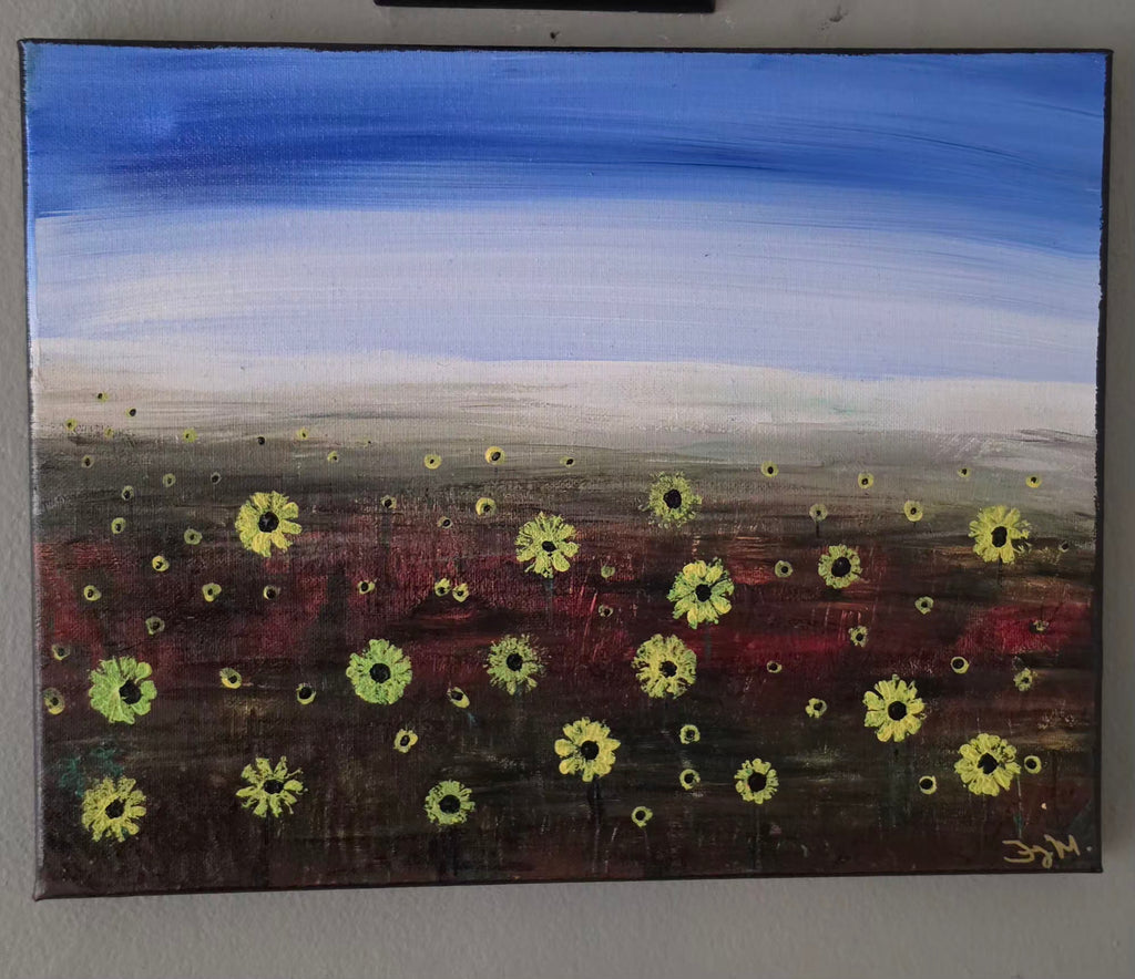 Daisy field 11x14 Acrylic on Canvas