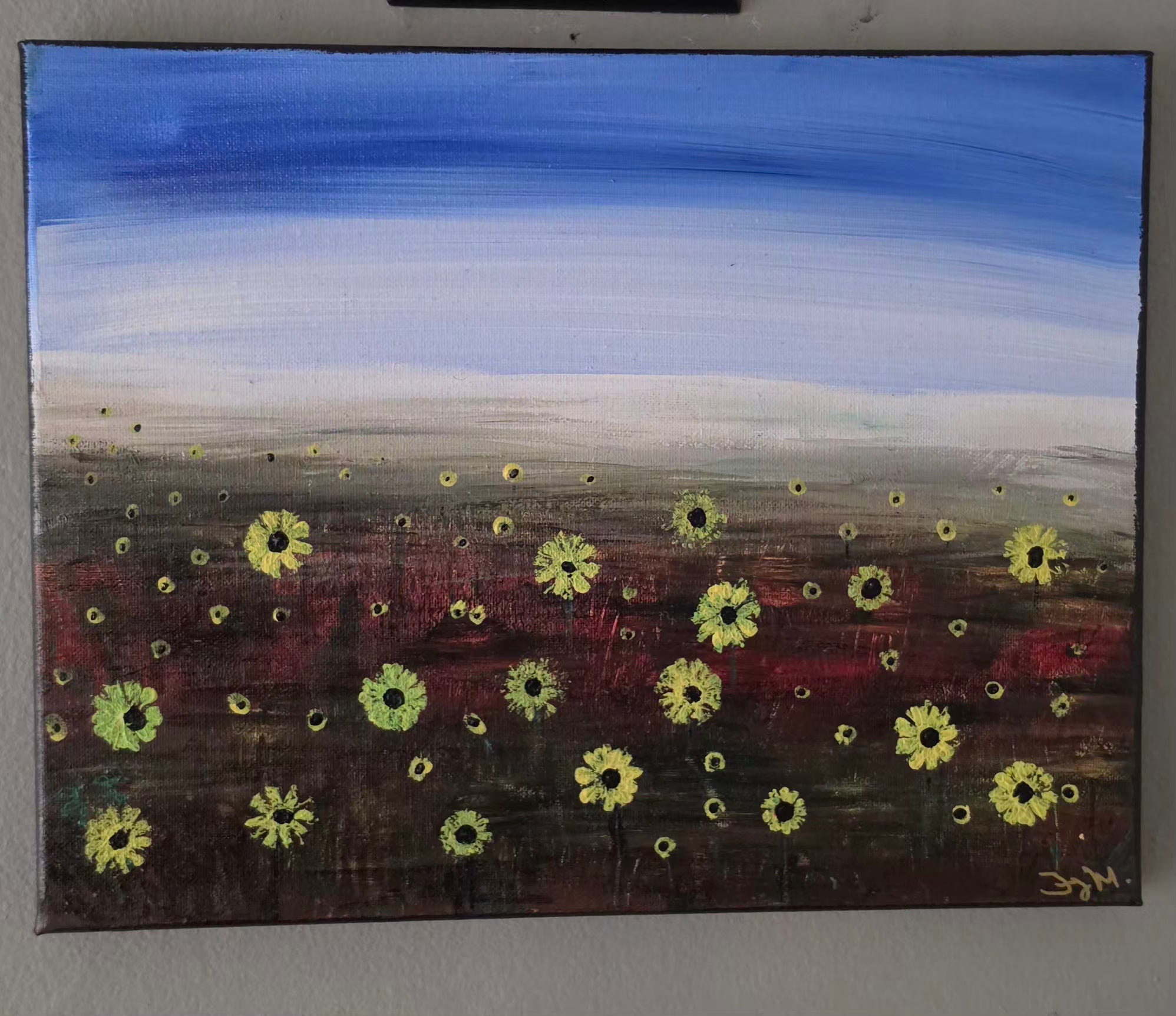 Daisy field 11x14 Acrylic on Canvas