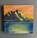 Last Night's Mountain 8x8 Acrylic on Gallery edge Canvas