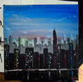 City After Glow 8x8 Acrylic on Gallery edge Canvas
