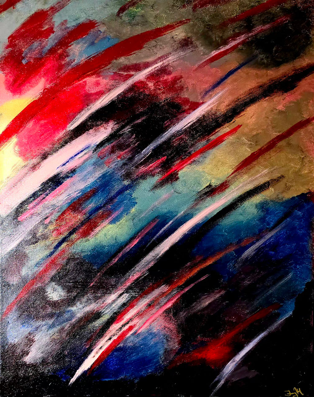 Fractured Velocity 16x20 Acrylic on Canvas