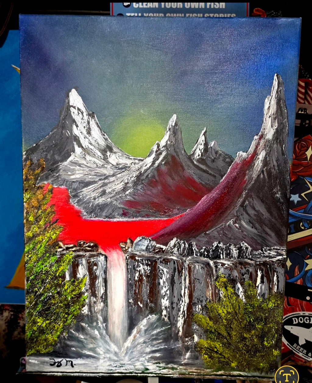 Wine's Edge 18x24 Oil on canvas. Avaiable to ship after December 18th ,2026. needs time to cure.