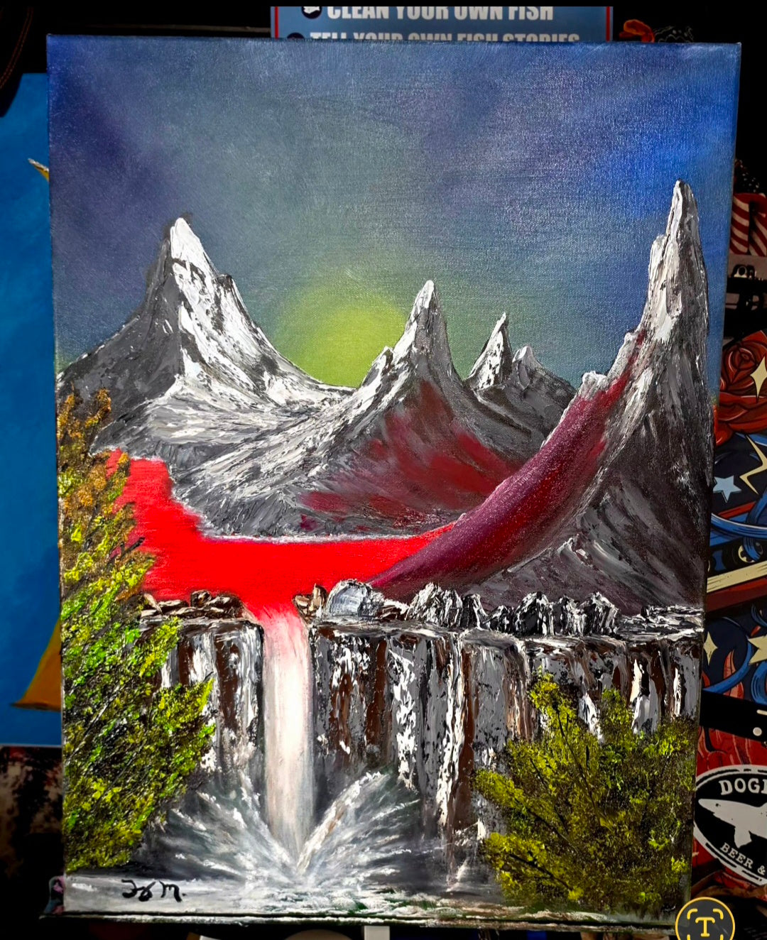 Wine's Edge 18x24 Oil on canvas. Avaiable to ship after December 18th ,2026. needs time to cure.