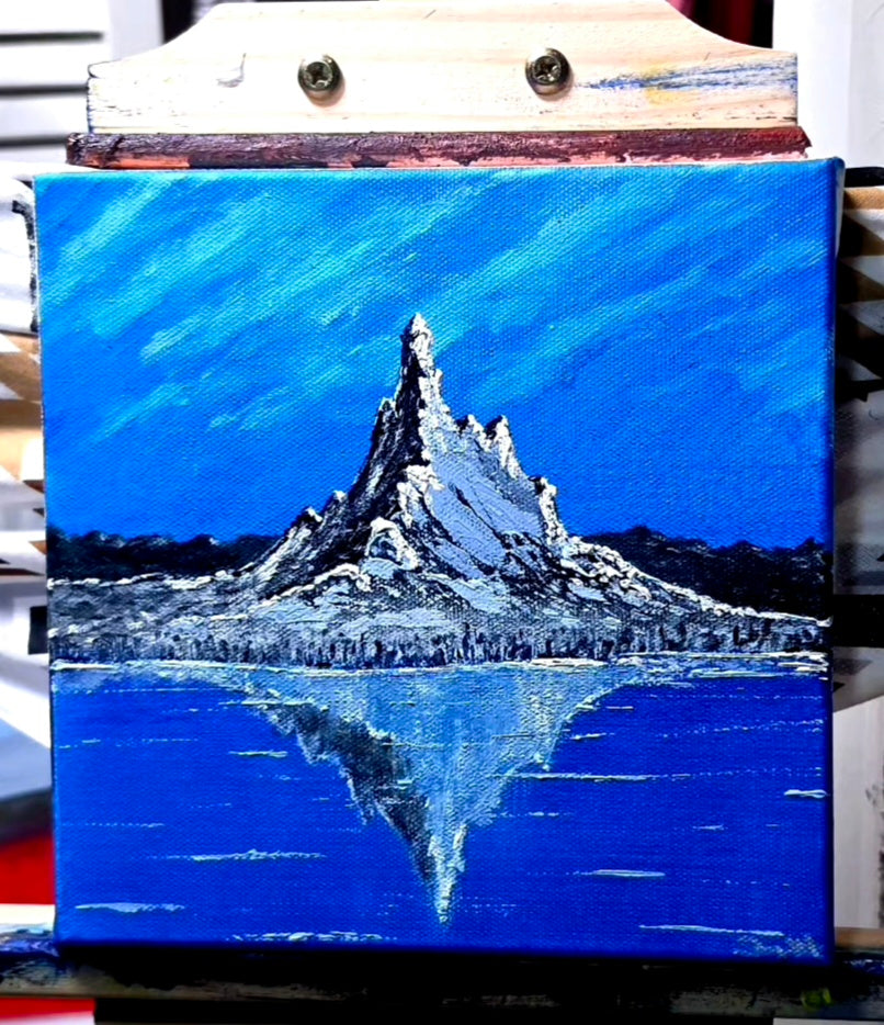 Frozen Spire 8x8 Acrylic on Gallery edge Canvas