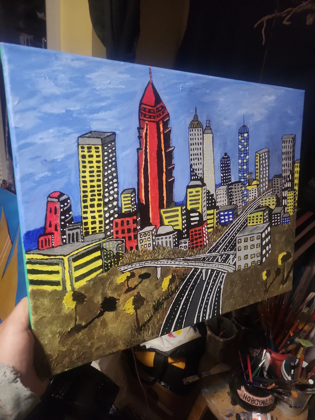 A town 16x20 Acrylic