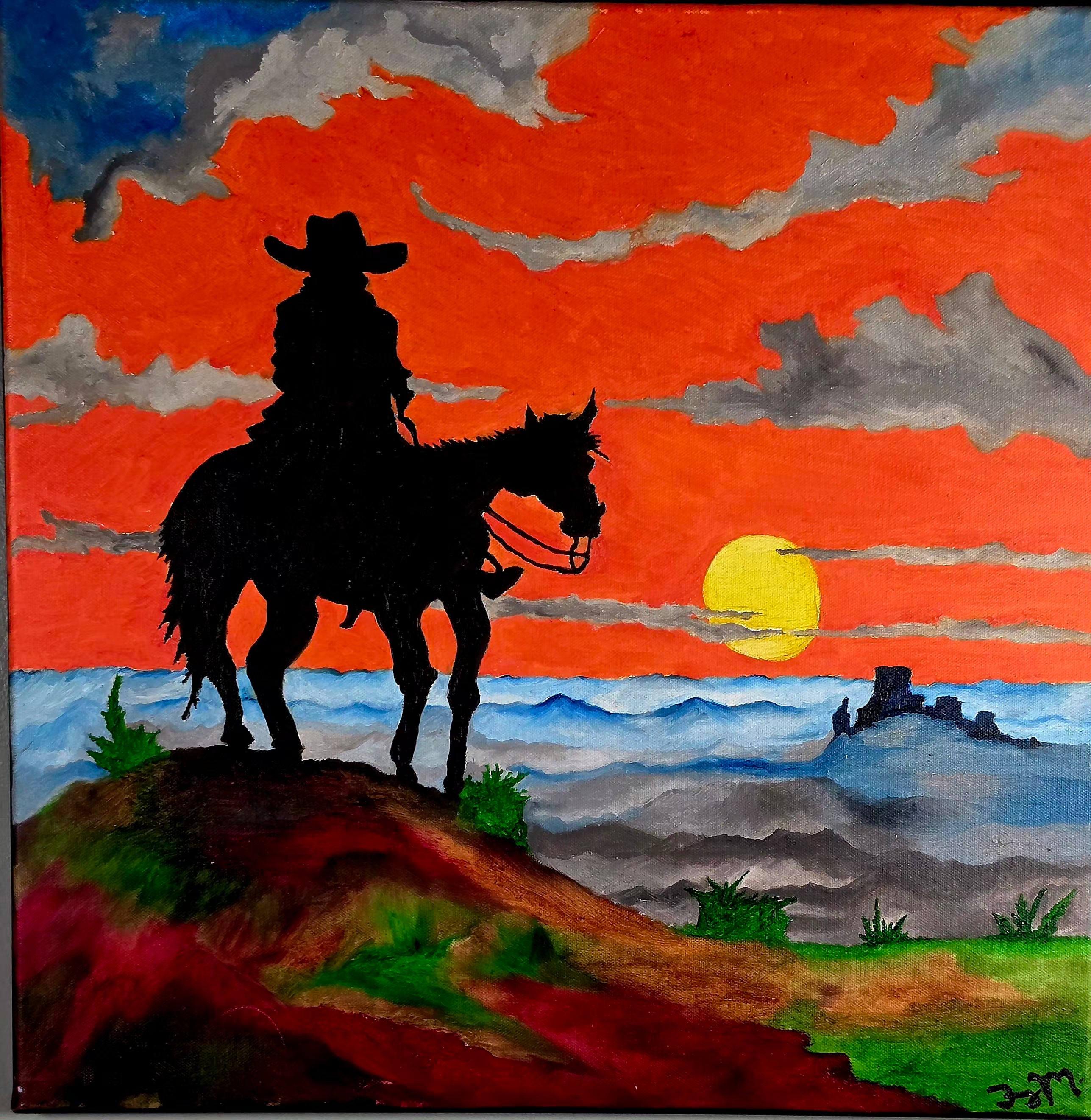 The Land Watcher 20x20 Oil on Canvas